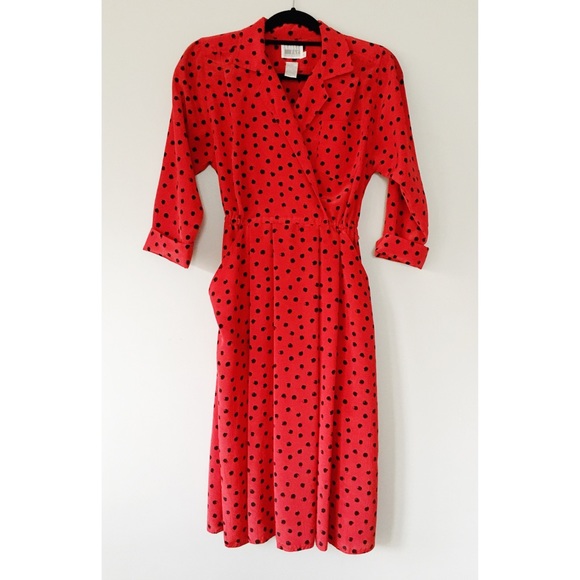 Vintage Leslie Fay Polka Dot Dress - Picture 4 of 8